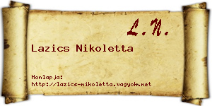 Lazics Nikoletta névjegykártya